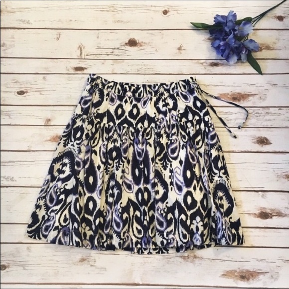 Tommy Hilfiger Blue Cotton drawstring Pockets A-line skirt Size Small - Picture 6 of 6